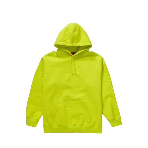 Moletom Supreme Embossed Logos Hooded Sweatshirt Acid Green SS21