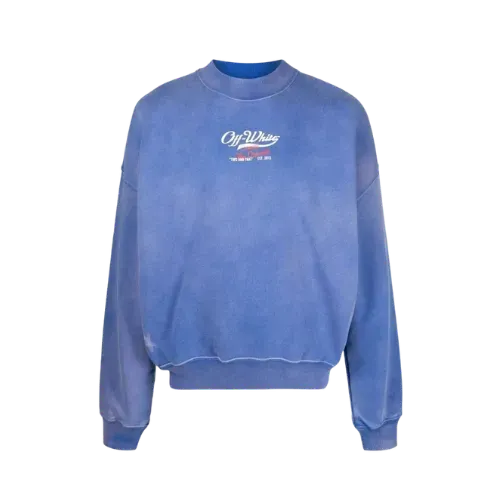 Moletom Off-White Wave Off Boxy Crewneck Blue