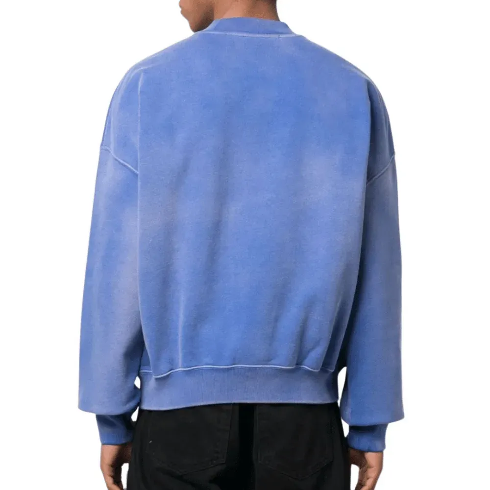 Moletom Off-White Wave Off Boxy Crewneck Blue foto 3