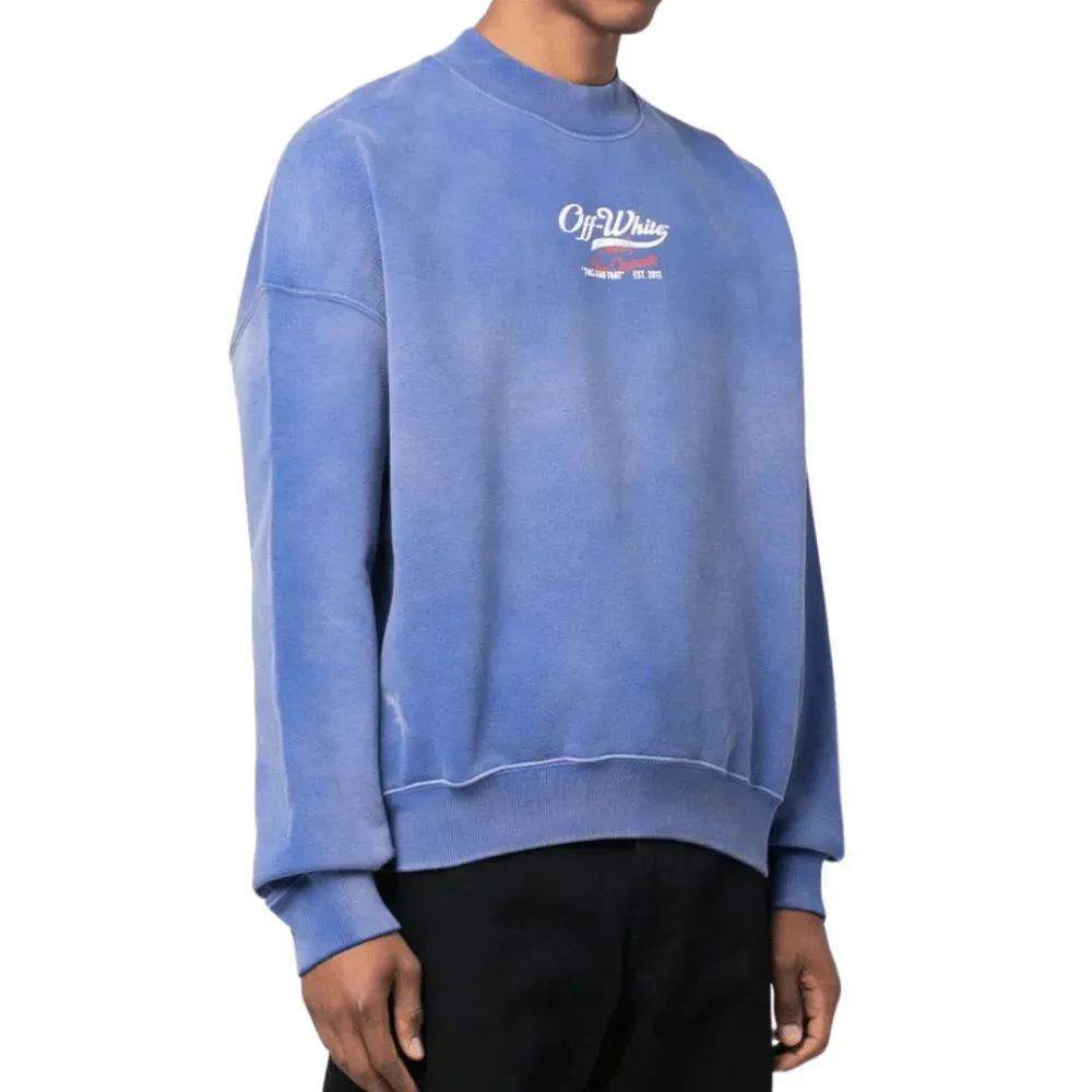 Moletom Off-White Wave Off Boxy Crewneck Blue foto 2