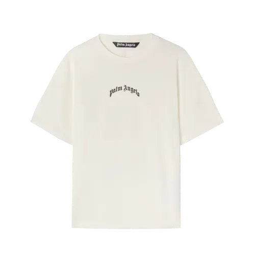 Camiseta Palm Angels Back Curved Logo Slim Off White Black