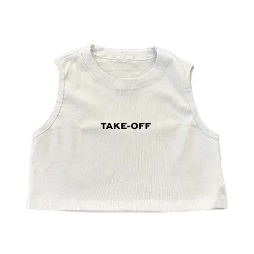 Cropped Take-Off Ribbed White