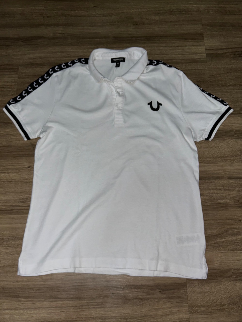 TRUE RELIGION POLO DAMASK WHITE