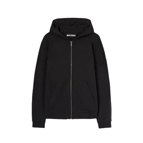 Moletom Palm Angels Curved Logo Zipped Black Off White