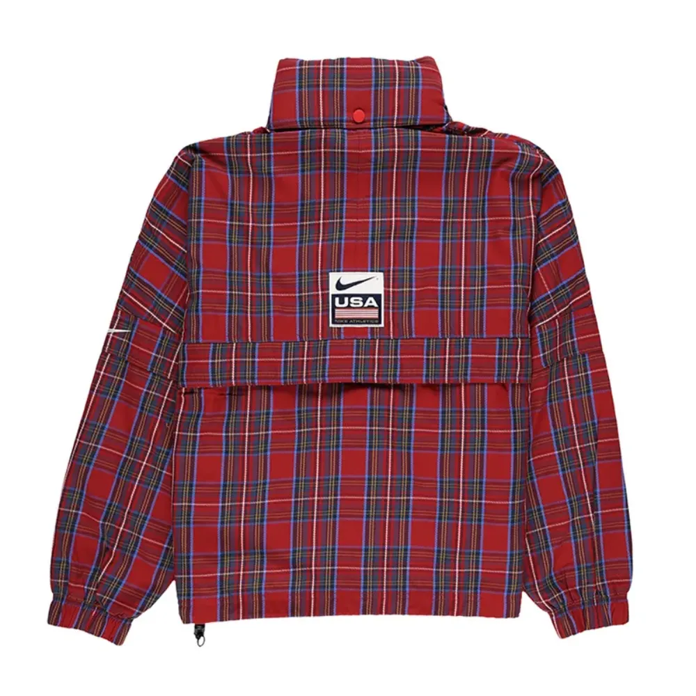 Jaqueta Nike Plaid Swoosh Striped University Red foto 1