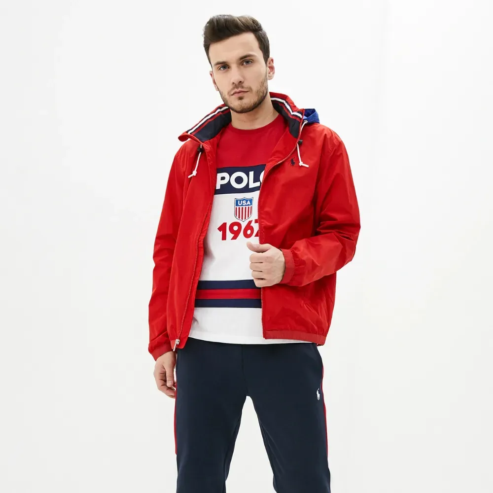 Jaqueta Polo Ralph Lauren Packable Stretch Windbreaker Sunrise Red