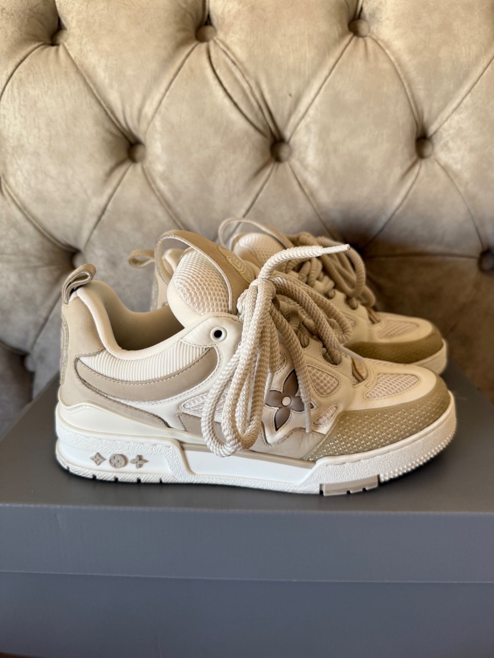 Louis Vuitton LV Skate Sneaker Beige White