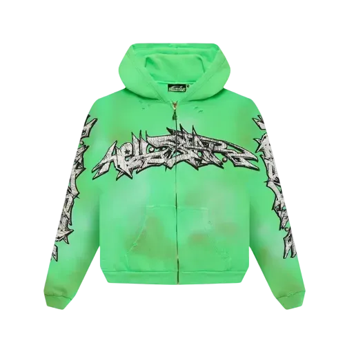 Moletom Hellstar Graffiti Zip-Up Green - Droper