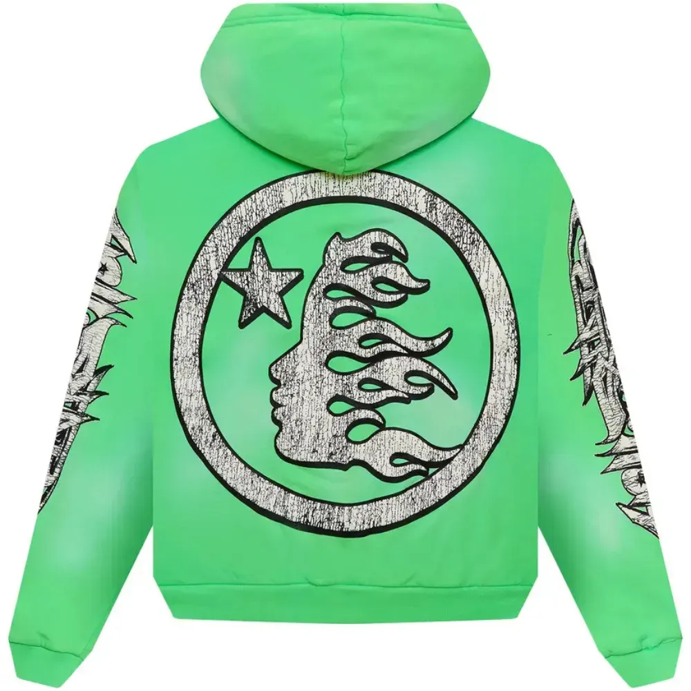 Moletom Hellstar Graffiti Zip-Up Green - Droper