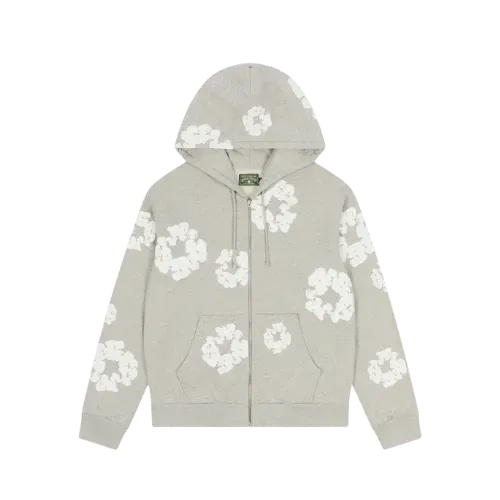 Moletom Denim Tears Cotton Wreath Zip Grey - Droper