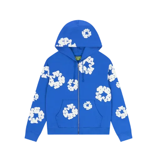 Moletom Denim Tears Cotton Wreath Zip Blue - Droper