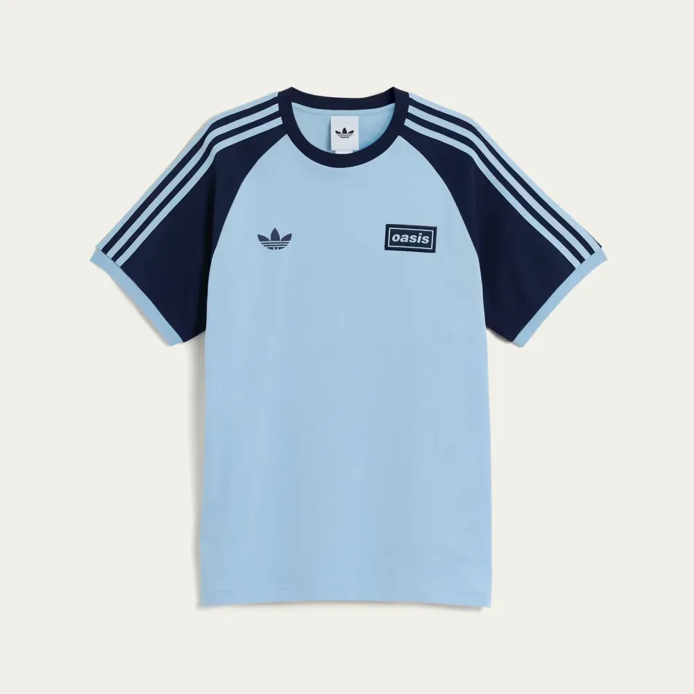 Oasis x adidas Camiseta Tour 3-Stripes Clear Sky Night Indigo - Droper
