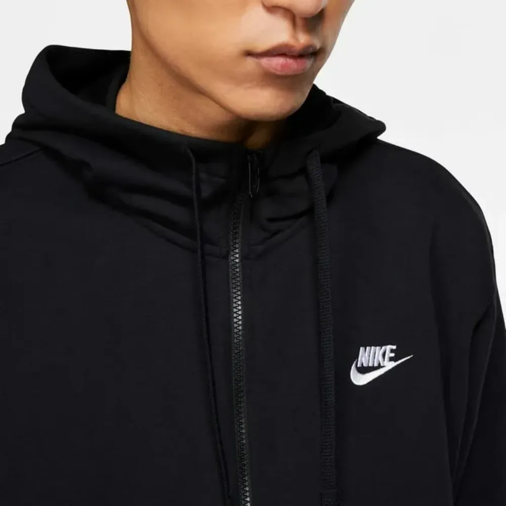 Moletom Nike Sportswear Club Full-Zip Black White foto 3