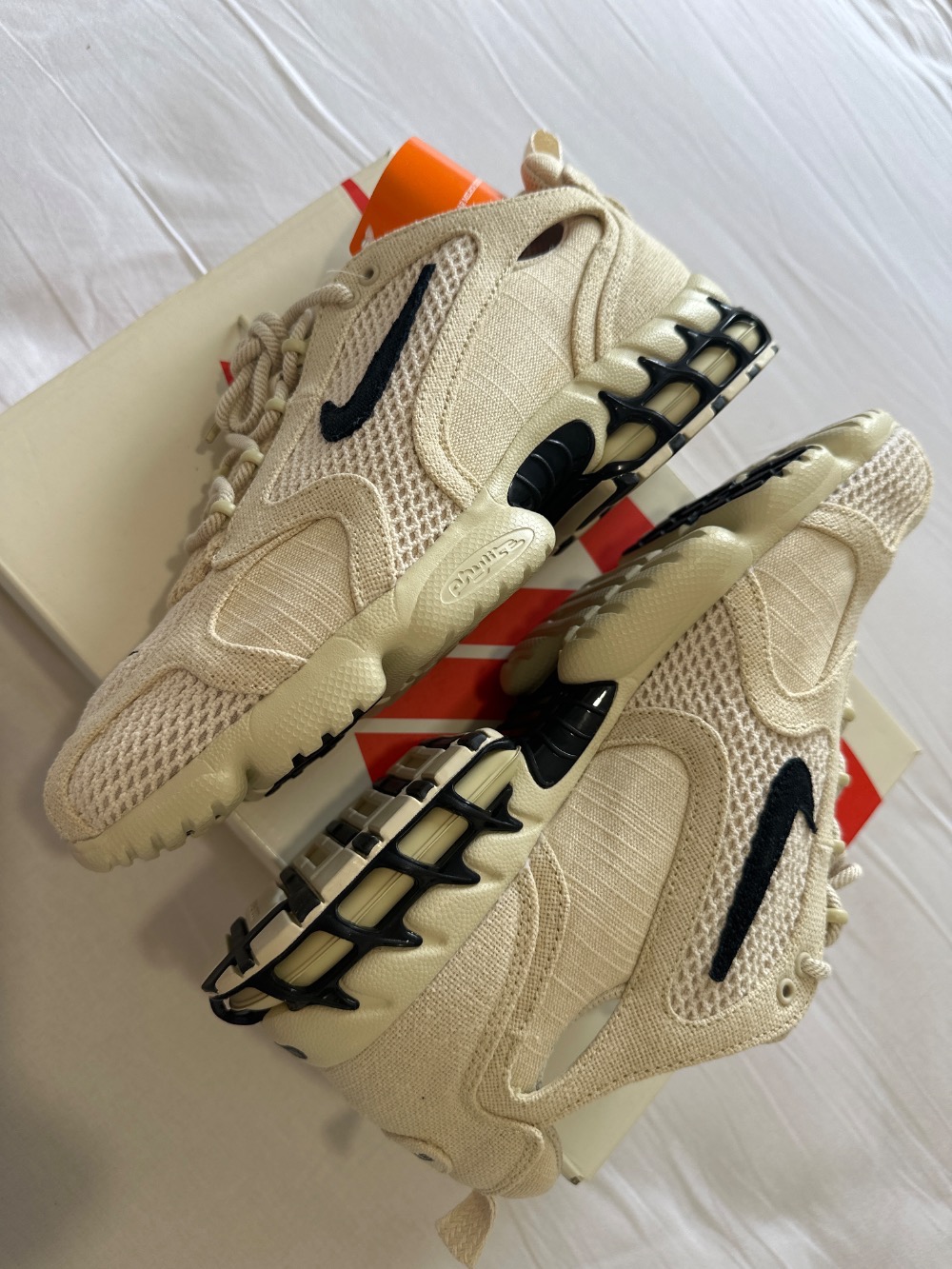 Stussy x Nike Air Zoom Spiridon Caged Fossil