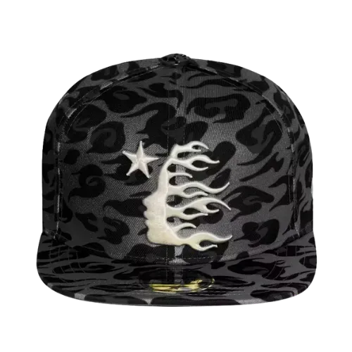 Boné Hellstar Cheetah Print Fitted Black - Droper