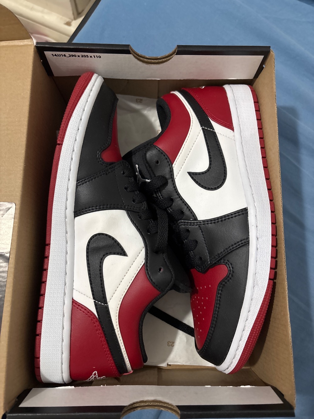 Air Jordan 1 Low Bred Toe Gym Red — 40, Usado