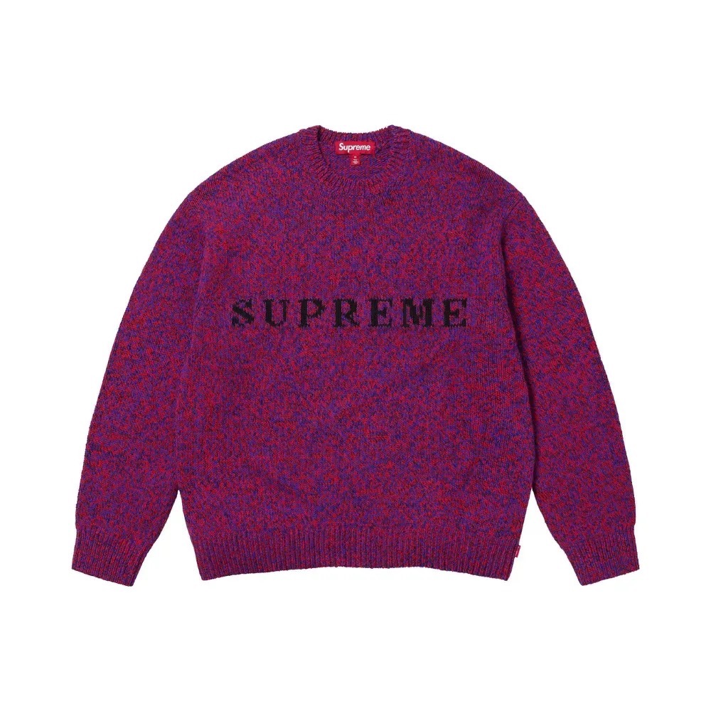 Sweater Supreme Contrast Logo Red Mélange — M / G / XG, Novo