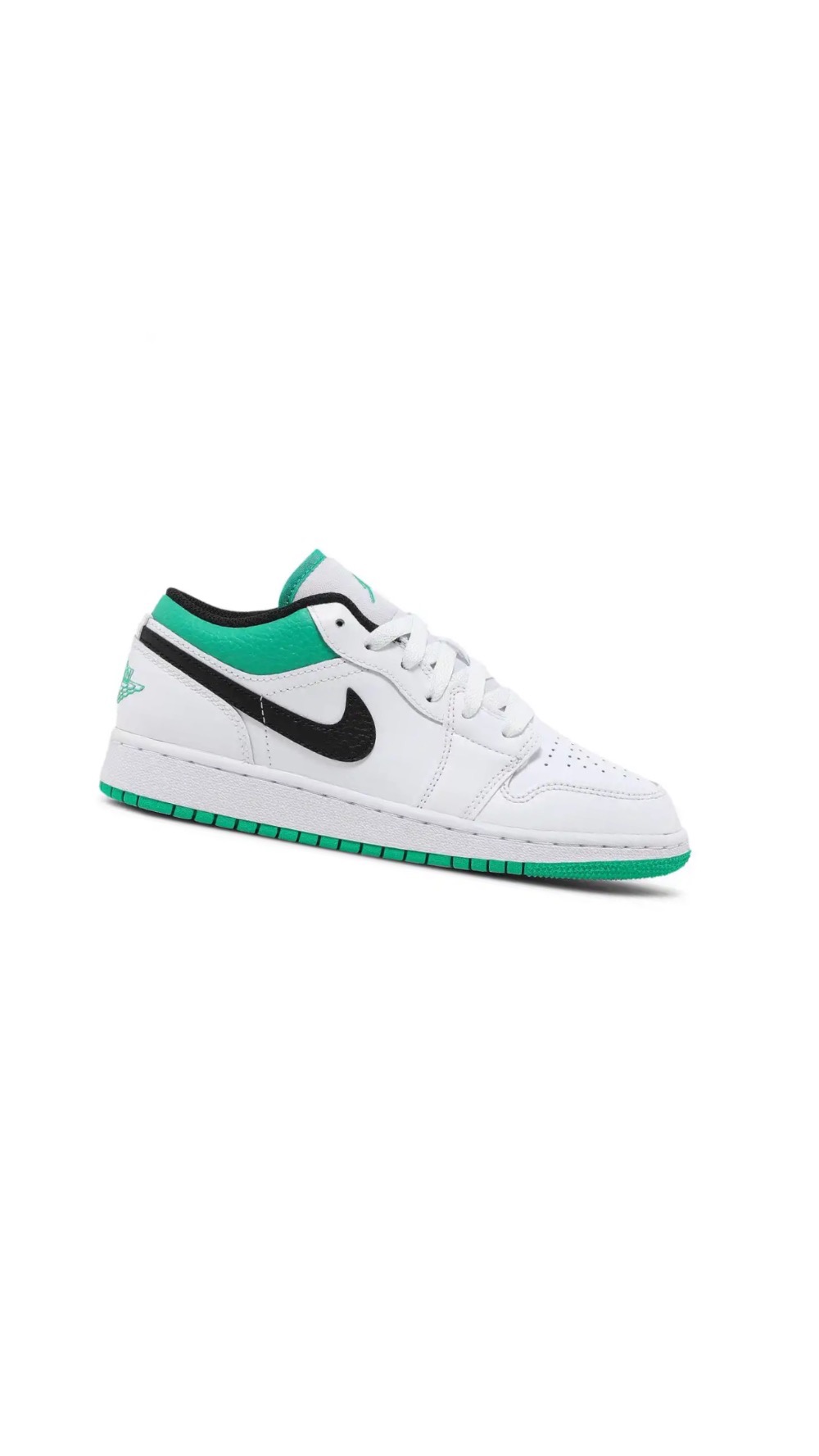Air Jordan 1 Low GS White Lucky Green — 34 / 35 / 36 / 37 / 38, Novo
