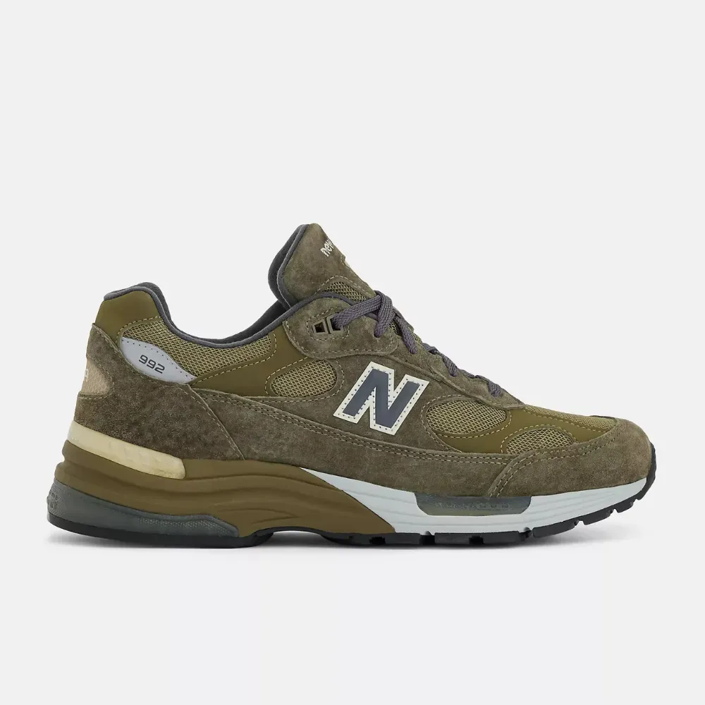 Imagem New Balance 992 Made in USA Dark Camo Covert Green Aluminum Grey