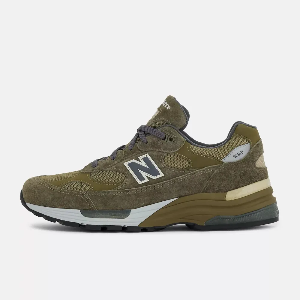 Imagem New Balance 992 Made in USA Dark Camo Covert Green Aluminum Grey