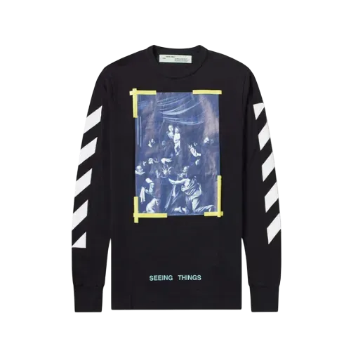 Camiseta Manga Longa Off-White Diagonal Caravaggio - Droper