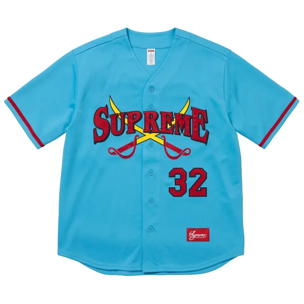 Camiseta Supreme Swords Baseball Jersey Blue FW25-W1 - Droper