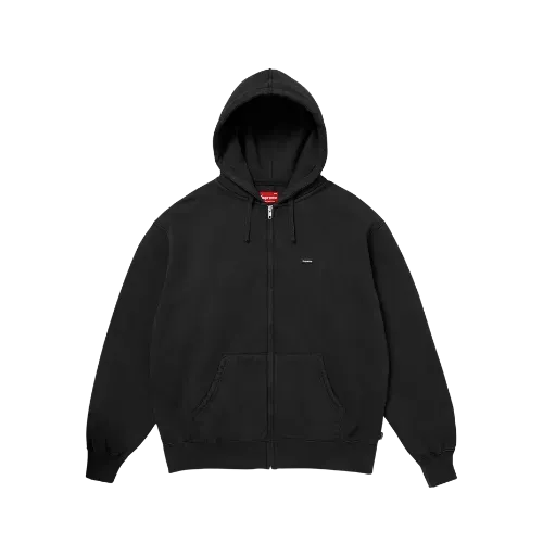 Moletom Supreme Small Box Zip Up Hooded Black FW25-W1 - Droper