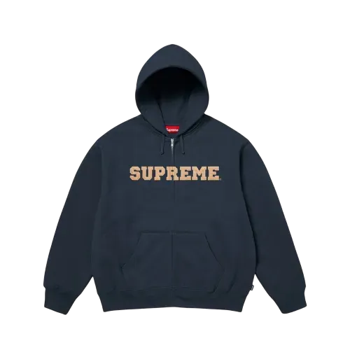 Moletom Supreme Collegiate Appliqué Zip Up Hooded Navy FW25-W1