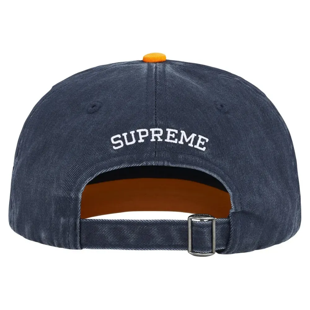 Boné Supreme Pigment Coated 2-Tone S Logo 6-Panel Navy FW25-W1