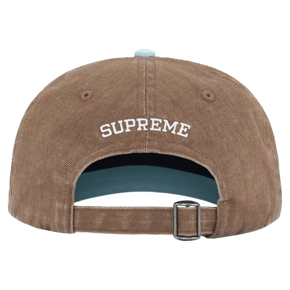 Boné Supreme Pigment Coated 2-Tone S Logo 6-Panel Brown FW25-W1
