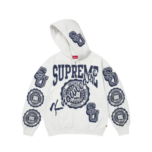 Moletom Supreme Knowledge Reigns Zip Up Hooded White FW25-W1 - Droper