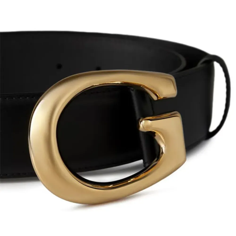 小物 Gucci GG buckle leather & fabric belt Cinto Gucci G-Buckle Thin Leather Belt Black - Droper