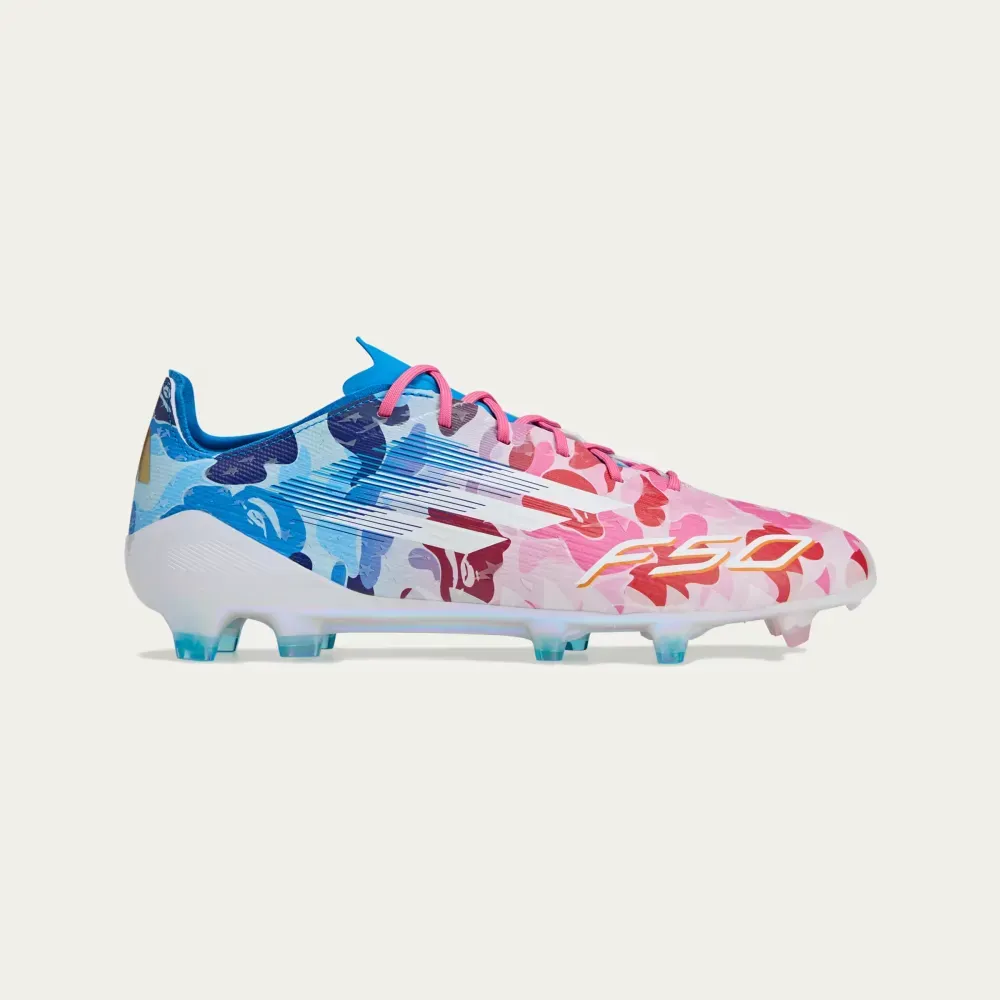 シューズ A BATHING APE x adidas F50 Elite FG BAPE x adidas F50 Elite Clear Pink Cloud White Icey Blue - Droper