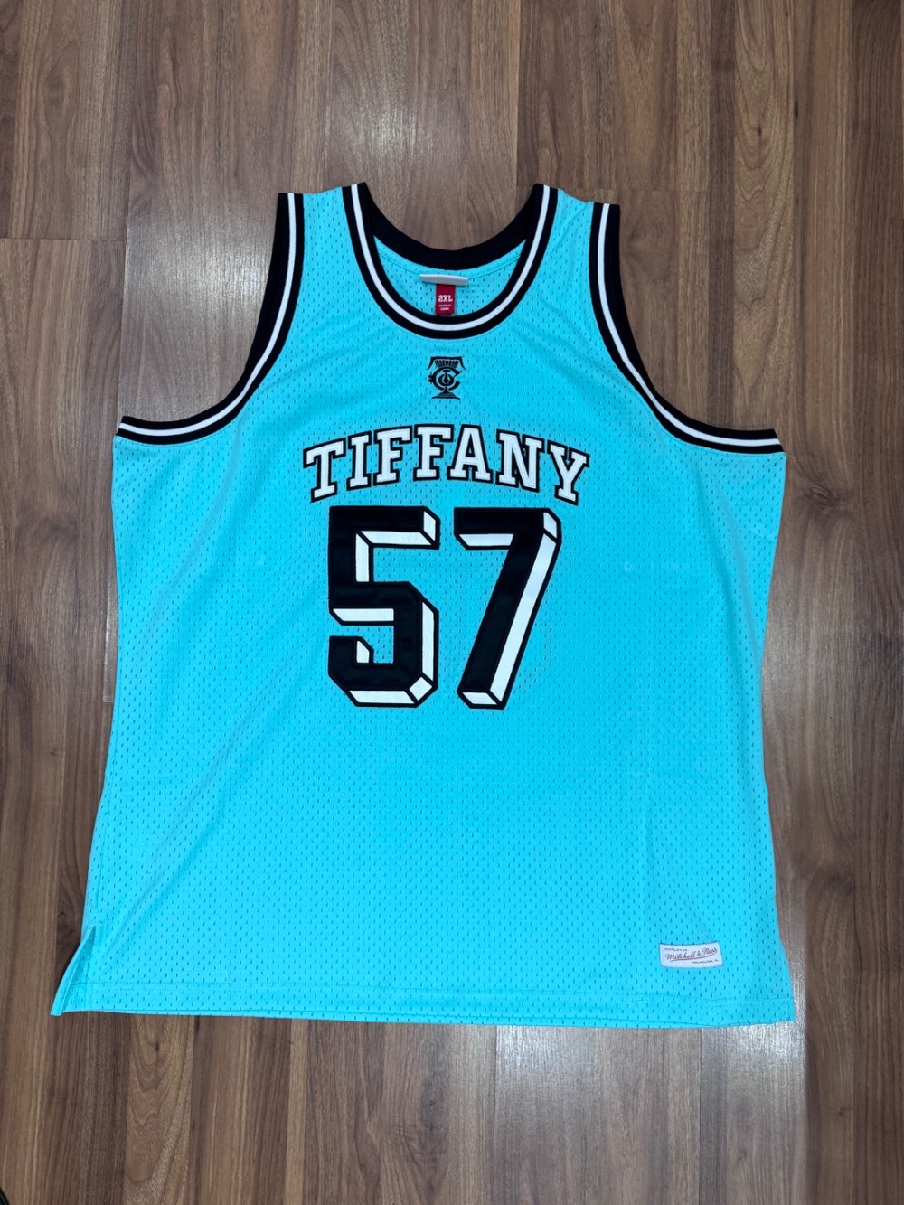Tiffany & Co. x NBA x Mitchell & Ness Jersey Basketball Tiffany Blue Black — XXG, Novo