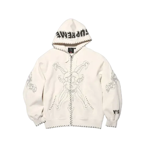 Yohji Yamamoto x Supreme Moletom Y's Zip Up Hooded White FW25-W3