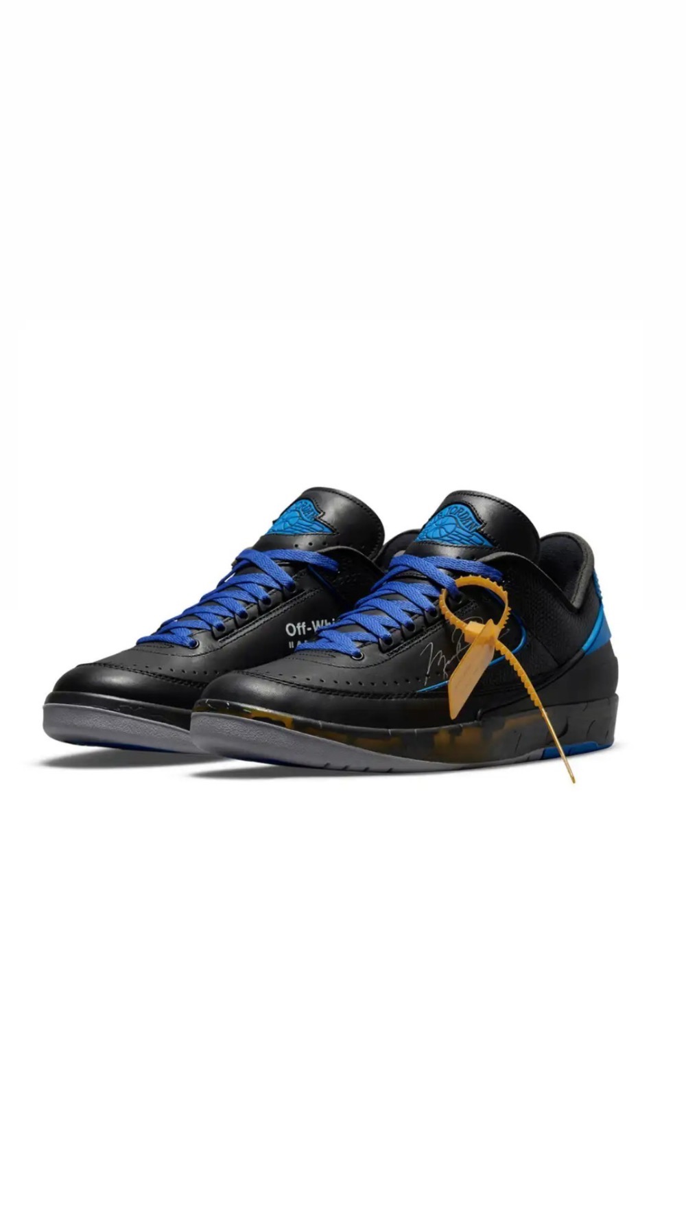 Off-White x Air Jordan 2 Low SP Black Royal — 36 / 37 / 38 / 42 / 43, Novo