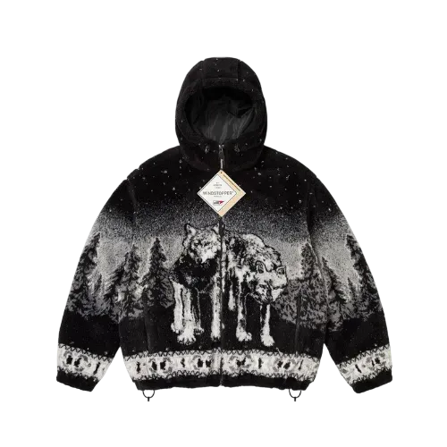 B.B. Simon x Supreme Jaqueta Reversible Hooded Fleece Black FW25