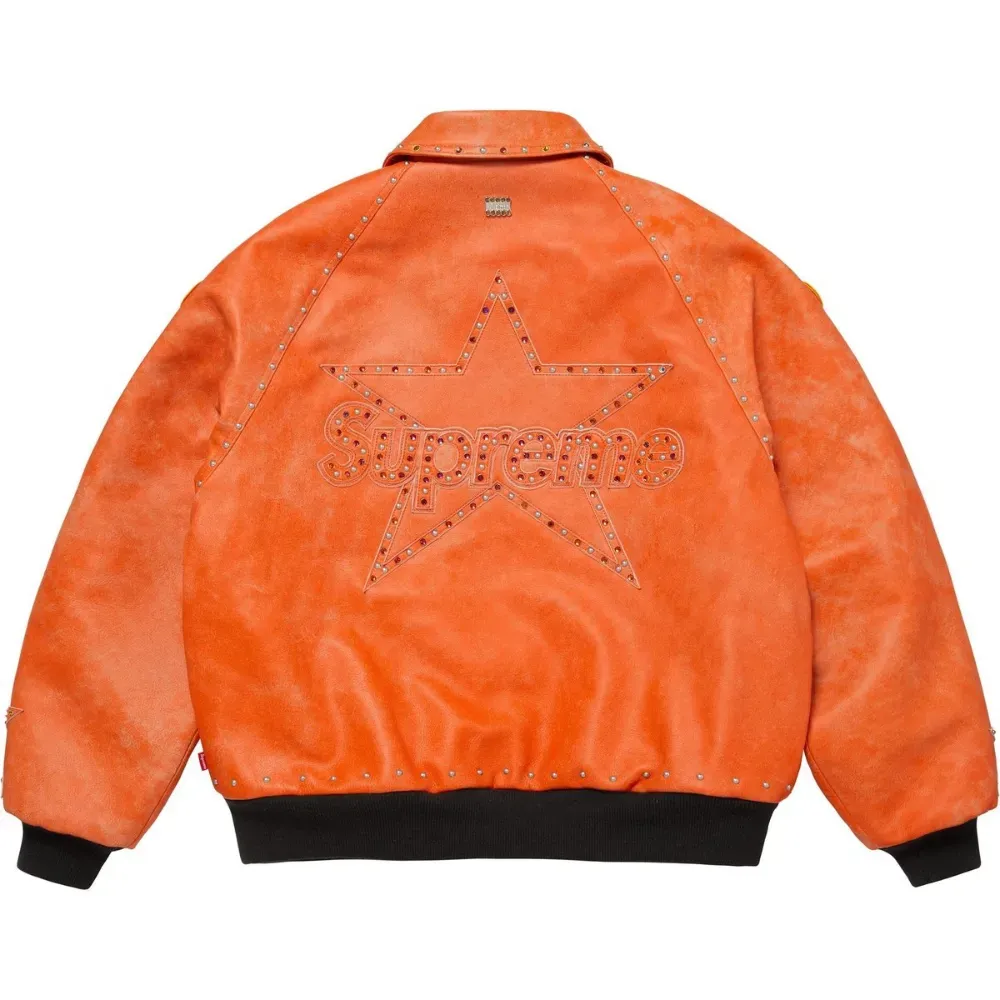 B.B. Simon x Vanson Leathers x Supreme Jaqueta Orange FW25-W15