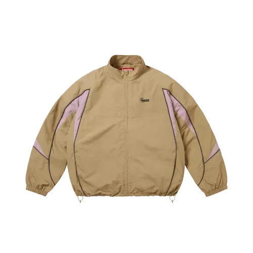 本日限定Supreme Contrast Piping Track Jacket Jaqueta Supreme Contrast Piping Track Tan FW25 - Droper