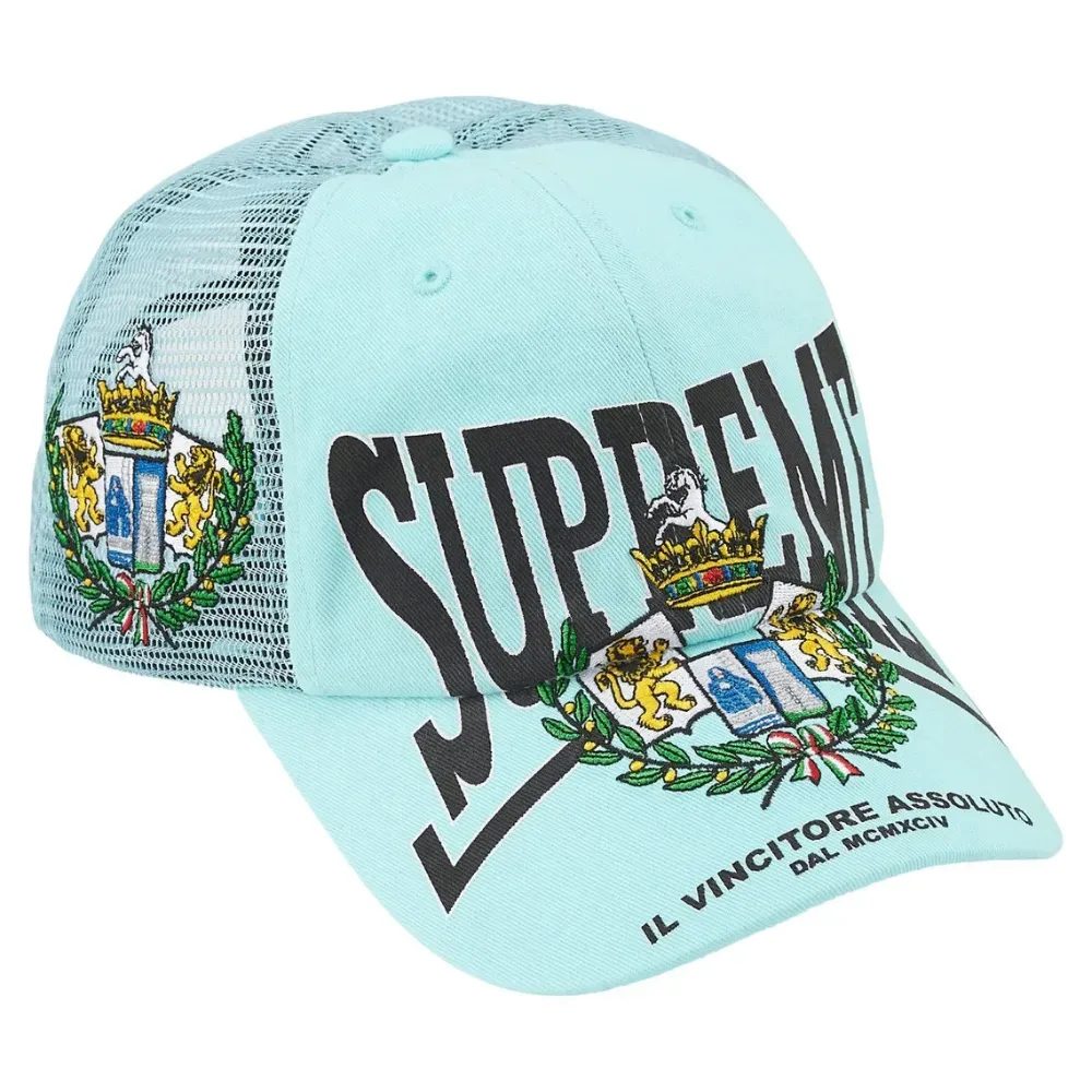 Boné Supreme Crest Mesh Back 6-Panel Light Blue FW25-W3 - Droper