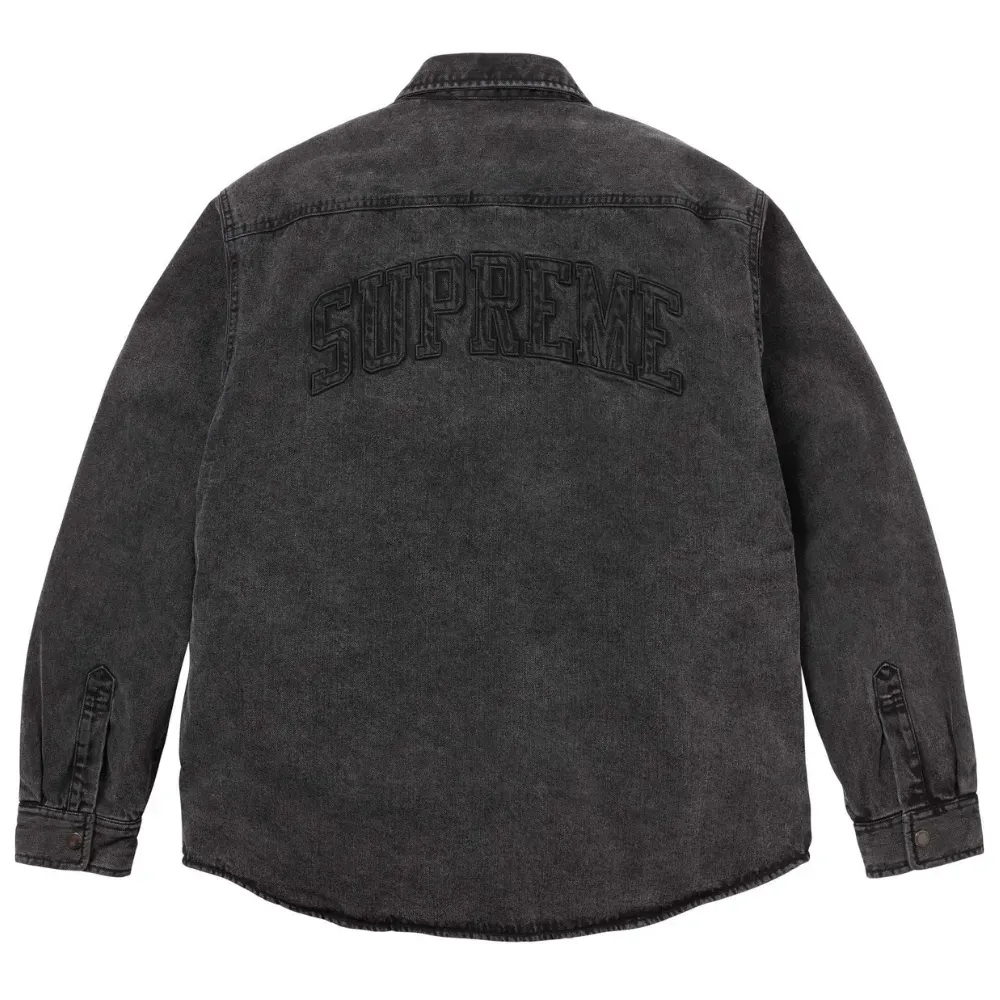 Camisa Supreme Shearling Lined Denim Work Black FW25-W3 - Droper