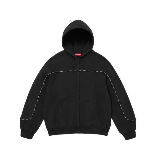 Moletom Supreme Piping Zip Up Black FW25-W3 - Droper