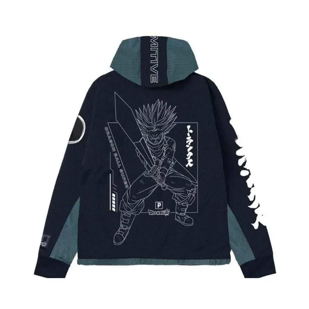 Dragon Ball x Primitive Jaqueta Trunks Anorak Black Teal - Droper