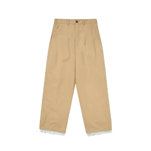 Calça Piet Lined Chino Wide Leg Khaki