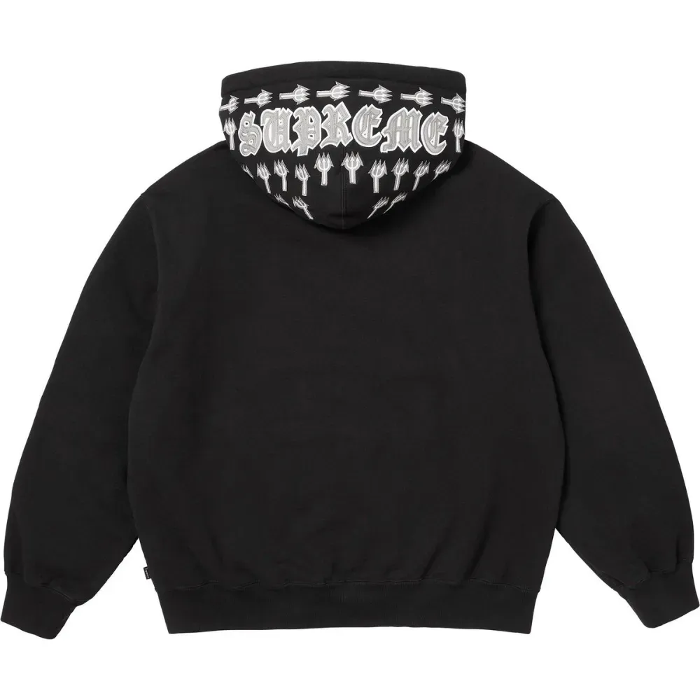 Supreme Moletom League Champs Zip Up Hooded Black FW25-W4 - Droper