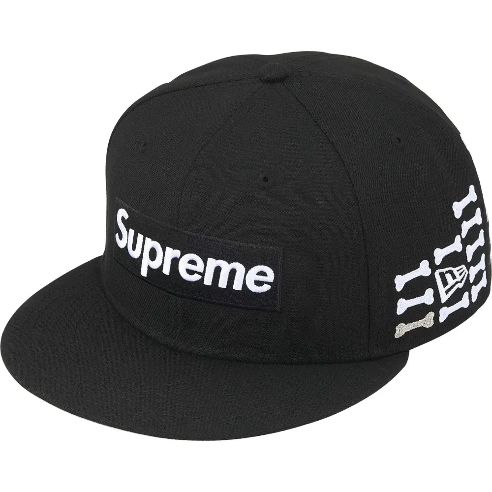 Boné Supreme Bones Box Logo New Era Black FW25-W4 - Droper