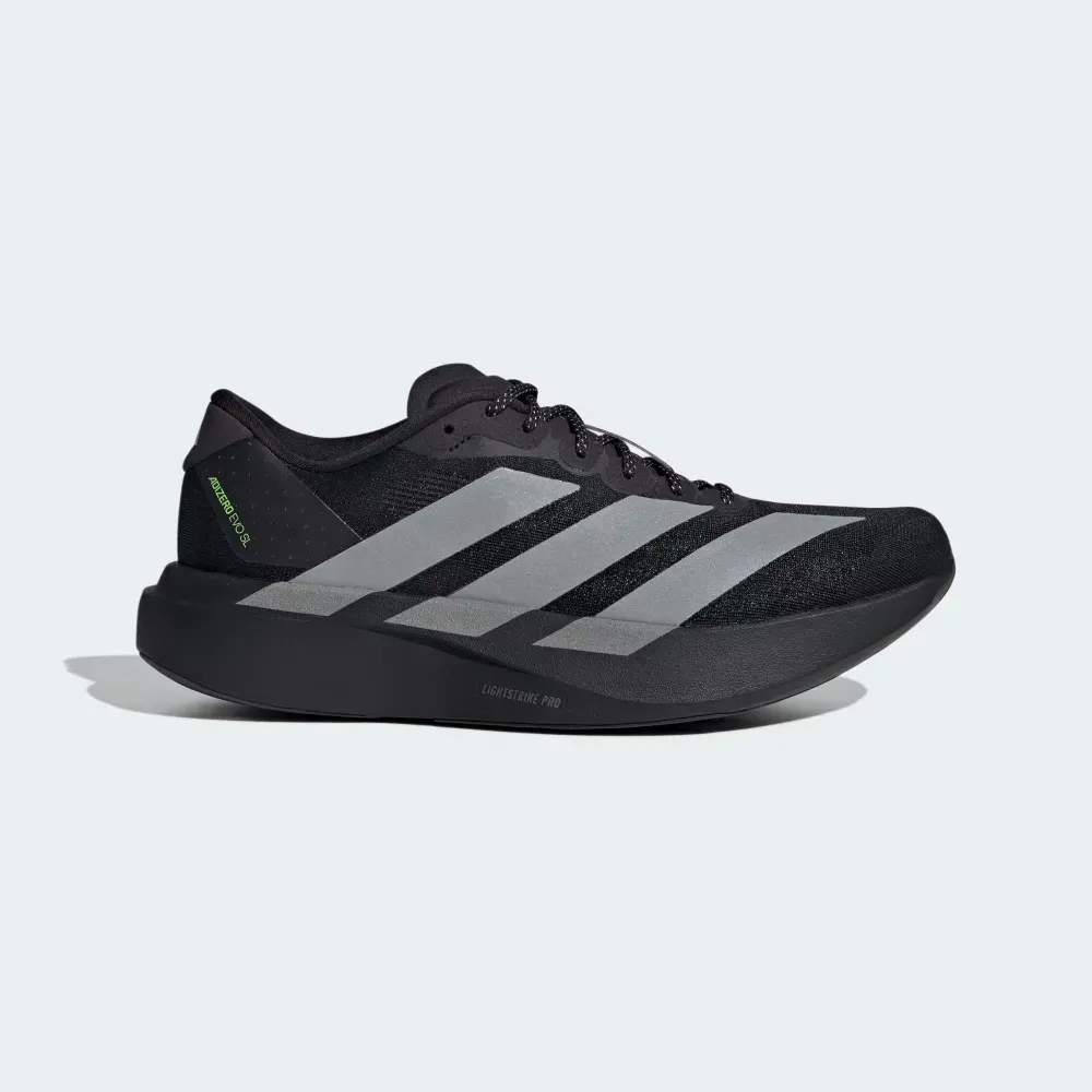 adidas Adizero Evo SL M Core Black Silver Metallic Signal Green