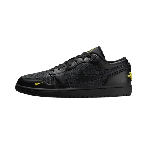 Air Jordan 1 Low Elephant Print Black Yellow