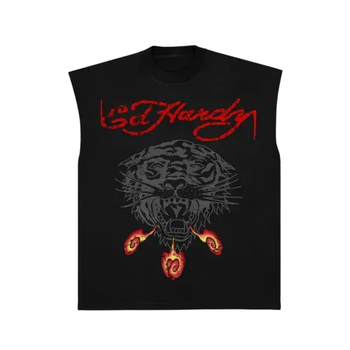 Camiseta Ed Hardy Sleeveless Tiger Fireball Black