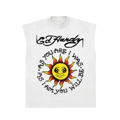 Camiseta Ed Hardy Sleeveless Sun's Messenger White
